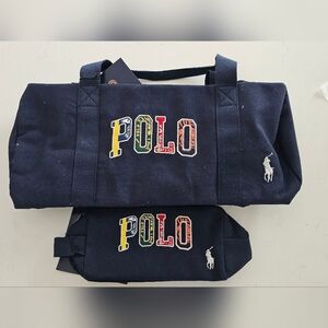 Polo by Ralph Lauren Navy Blue Men's Duffle Bag and Cosmetic Case